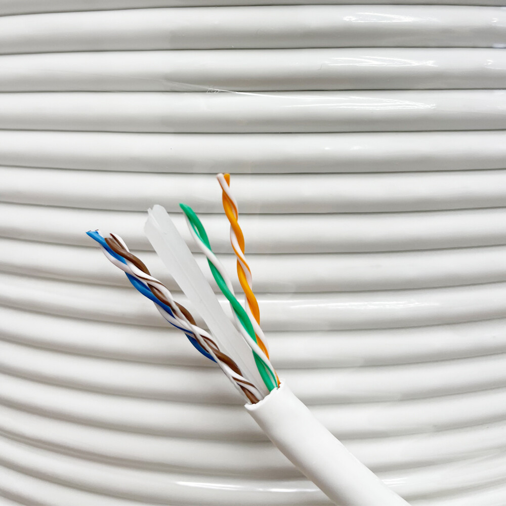Cat6A Plenum CMP 1000ft 23AWG 100% Bare Copper 750 Mhz Ethernet Cable, UTP White