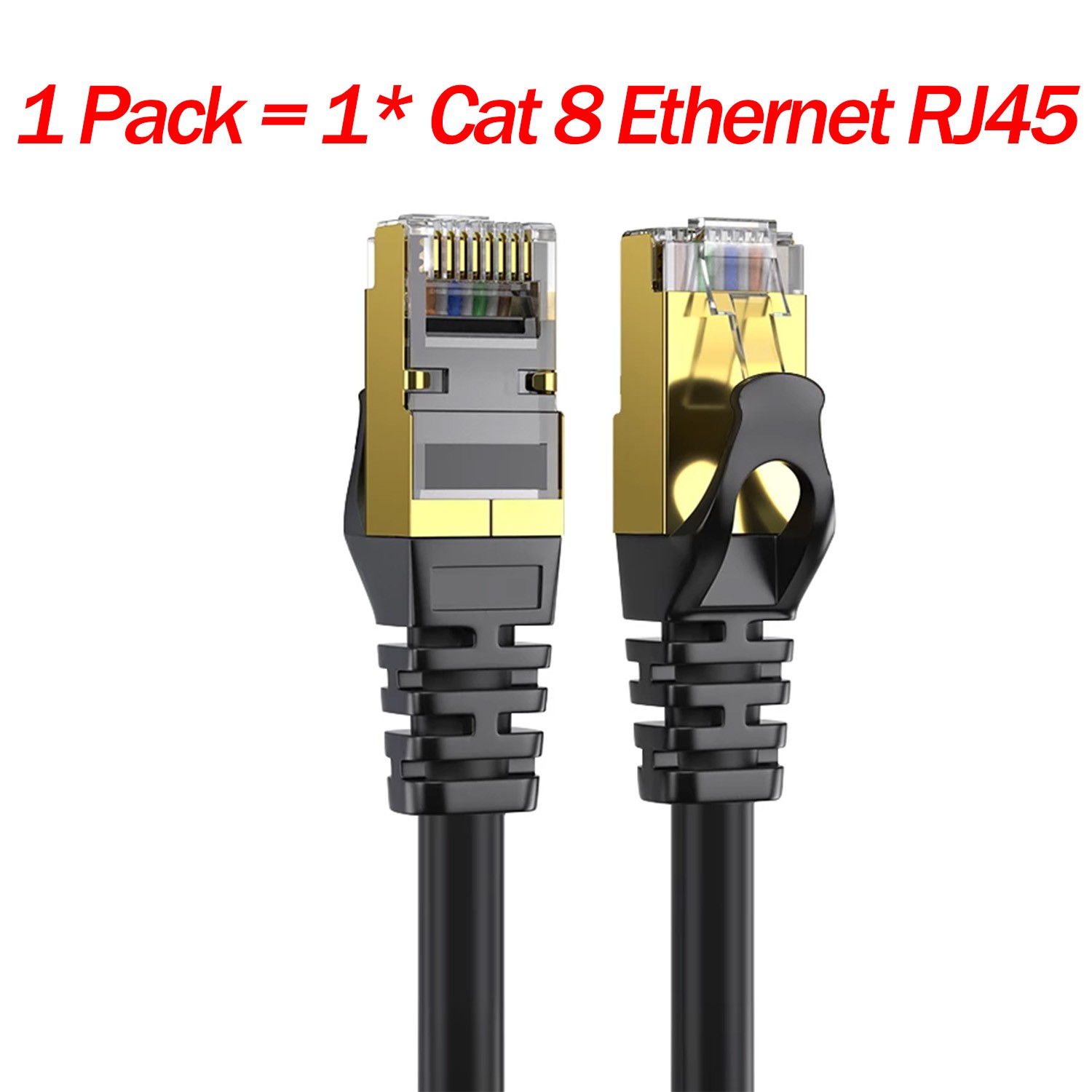 3Pack Cat 8 Ethernet RJ45 Cable Super Speed 40Gbps Patch LAN Network Gold Plated