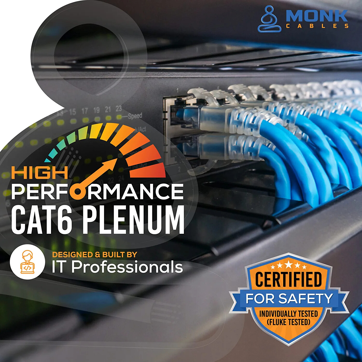 Cat6 Plenum 1000ft Cable Bulk CMP Internet Wire 23AWG 550MHz UTP Ethernet Green