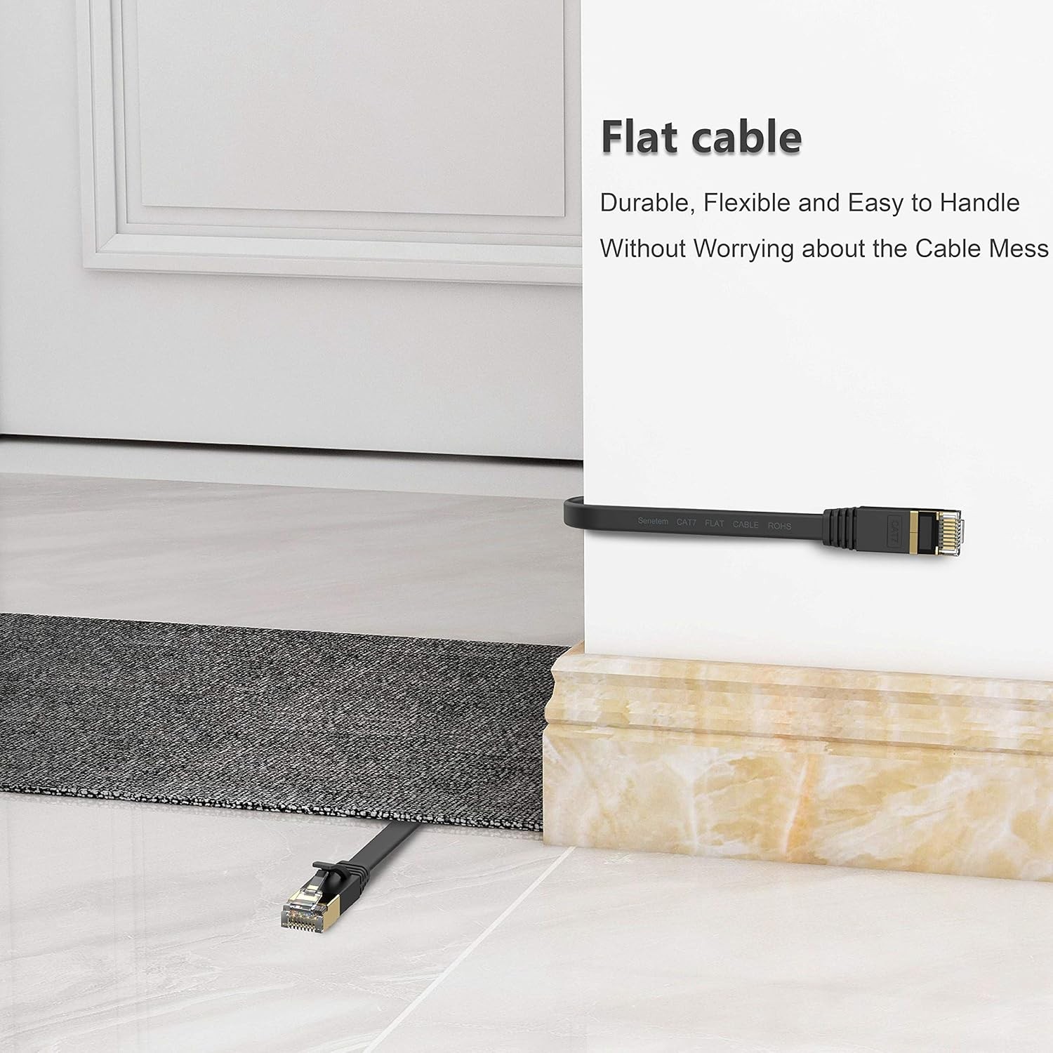 Cat 7 Ethernet Cable 25 ft High Speed 10Gbps 600MHz, Shielded 25FT, Black