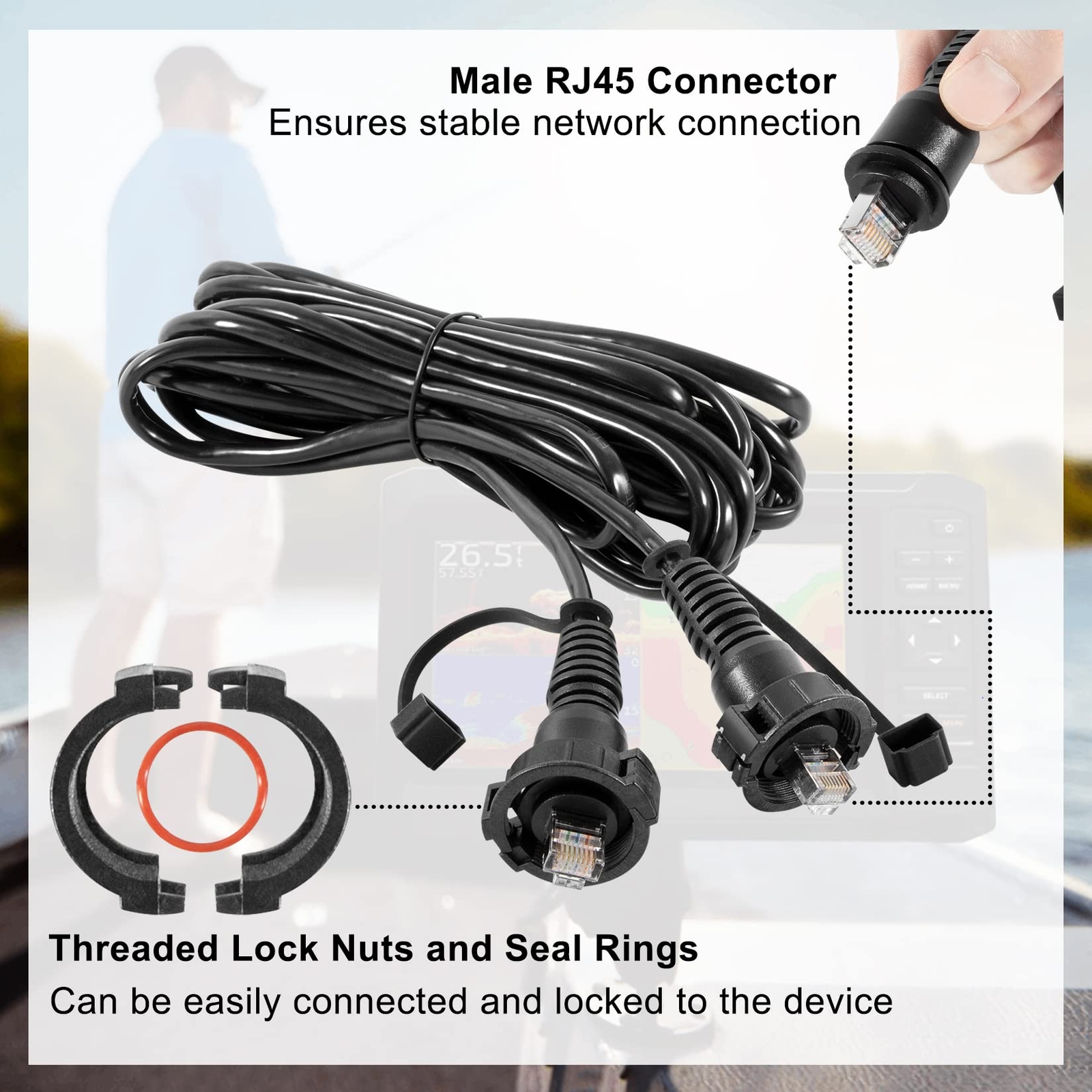 010-10551-00 Marine Network Cable 20 Feet RJ45 Compatible with Garmin Devices