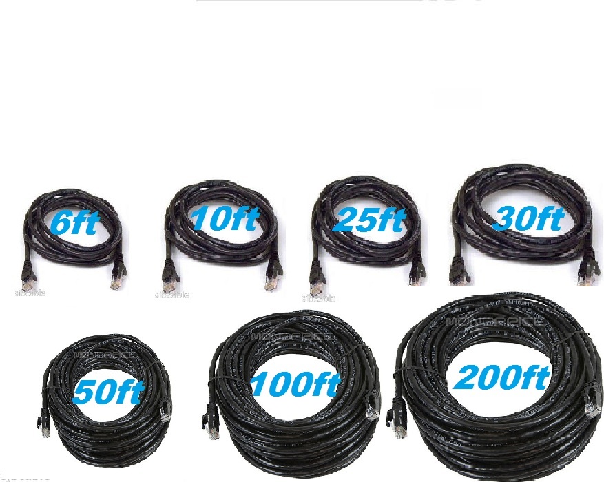 Cat 6 CAT6 Patch Cord Cable 500mhz Ethernet Internet Network LAN RJ45 UTP BLACK