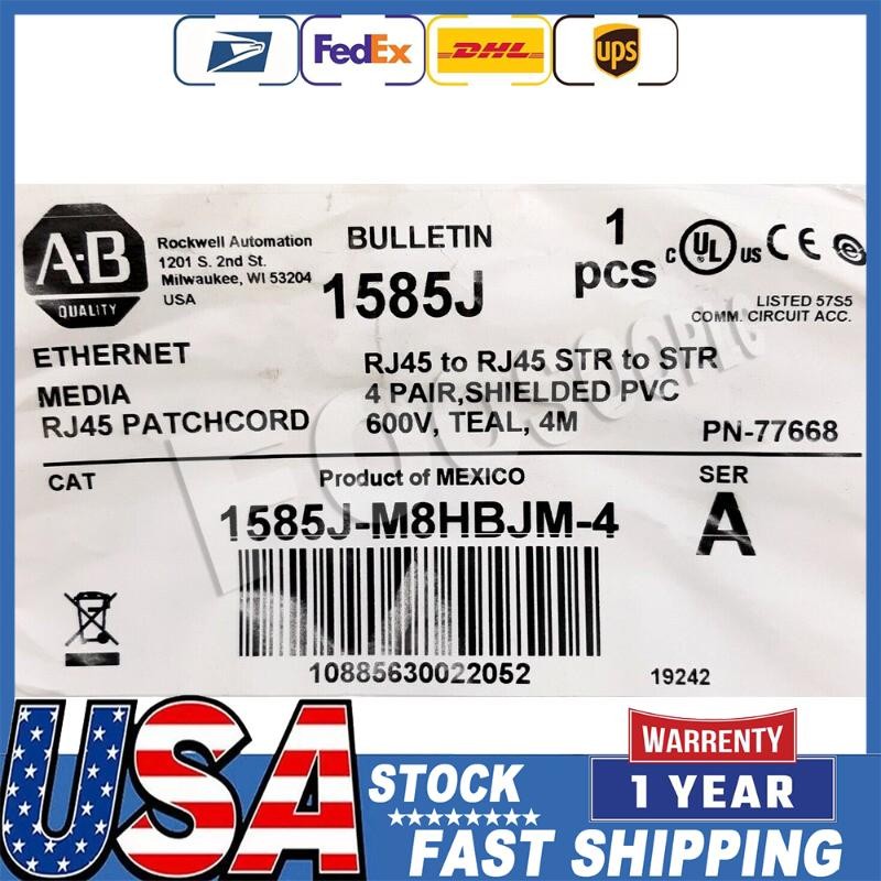 NEW Allen Bradley 1585J-M8HBJM-4 Ethernet Patchcord AB