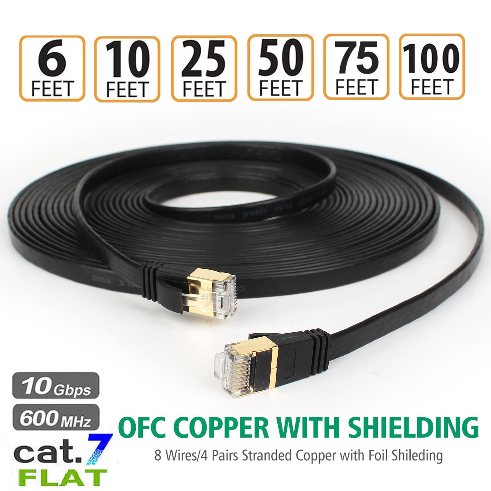 Short-Long Cat 8 7 Ethernet Cable Lot Indoor&Outdoor for Modem/Router/Gaming/PC