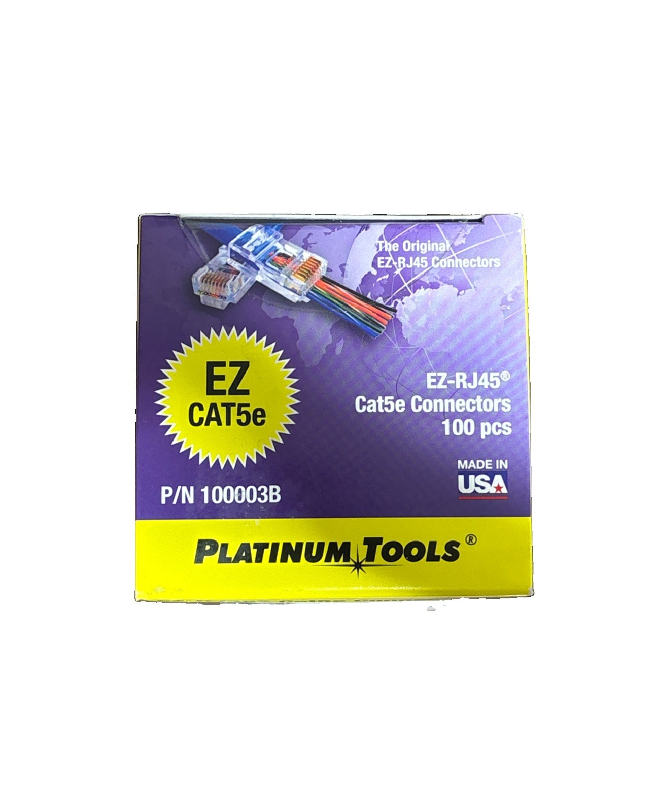 Platinum Tools EZ-RJ45 Cat5e Connector 100003B 100 Piece Box