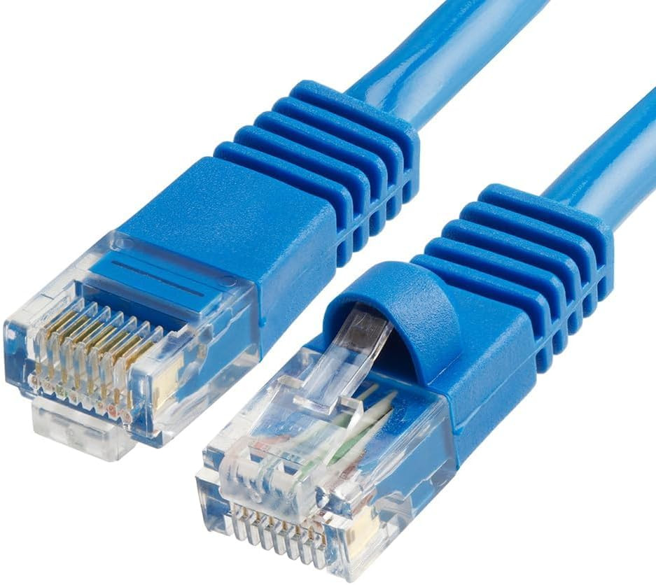100 Ft Cat5E Ethernet Cable, 1Gbps Network LAN, Snagless RJ45, Blue