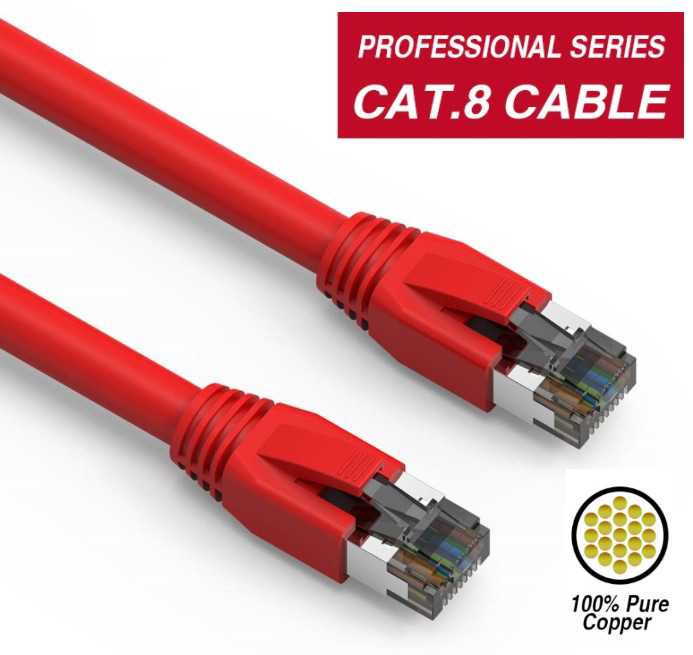 Cat8 S/FTP SSTP Cat.8 Shielded Ethernet Cable 1ft 2ft 3ft 5ft 10ft 15ft 25ft Lot