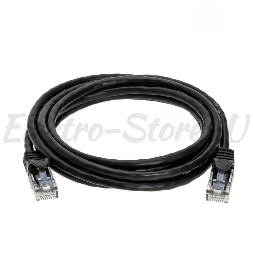 Cat6 Ethernet Patch Black Cable 1.5 3 5 7 10 15 20 25 30 50 75 100 200 LAN Lot