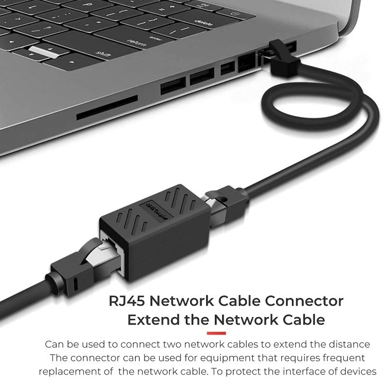 1-10pcs RJ45 Inline Coupler Cat6/Cat5e Ethernet Network Cable Extender Connector