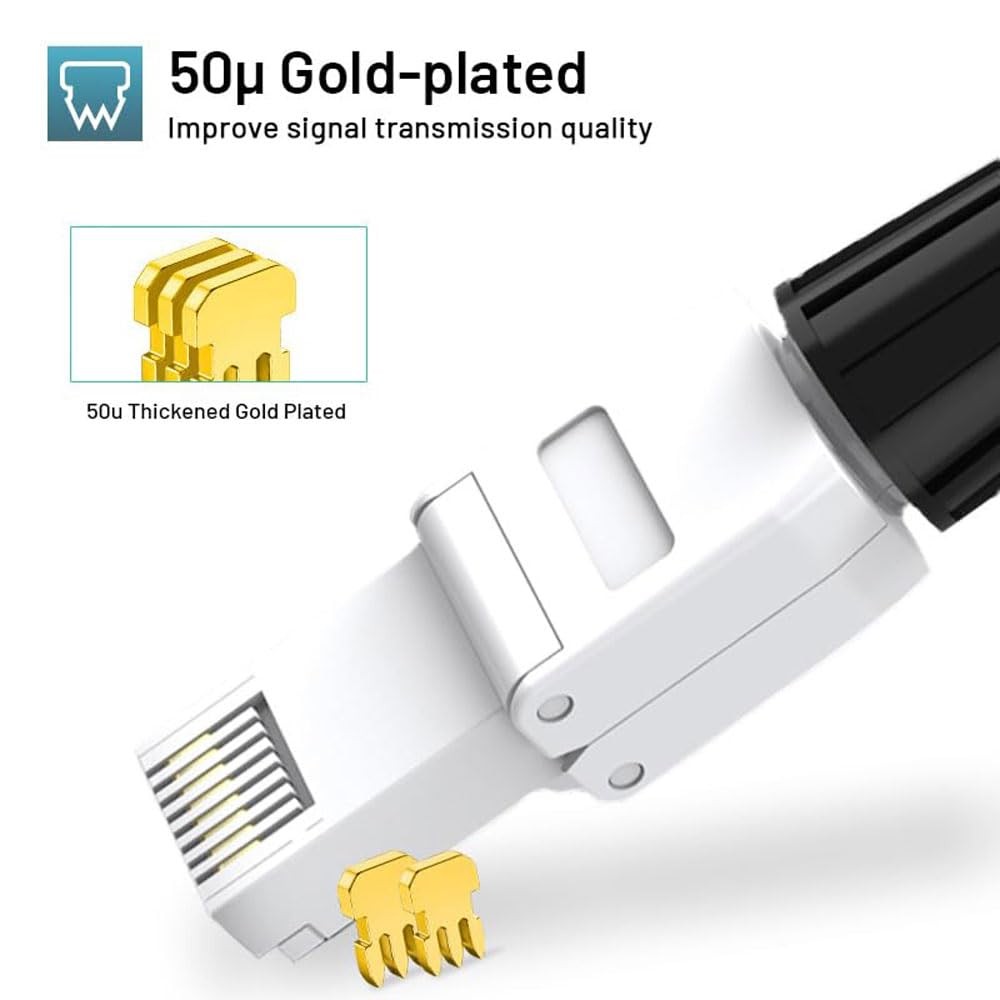 6 PCS Cat6A Cat6 RJ45 Connector ToolFree UTP Field Termination Modular Plug