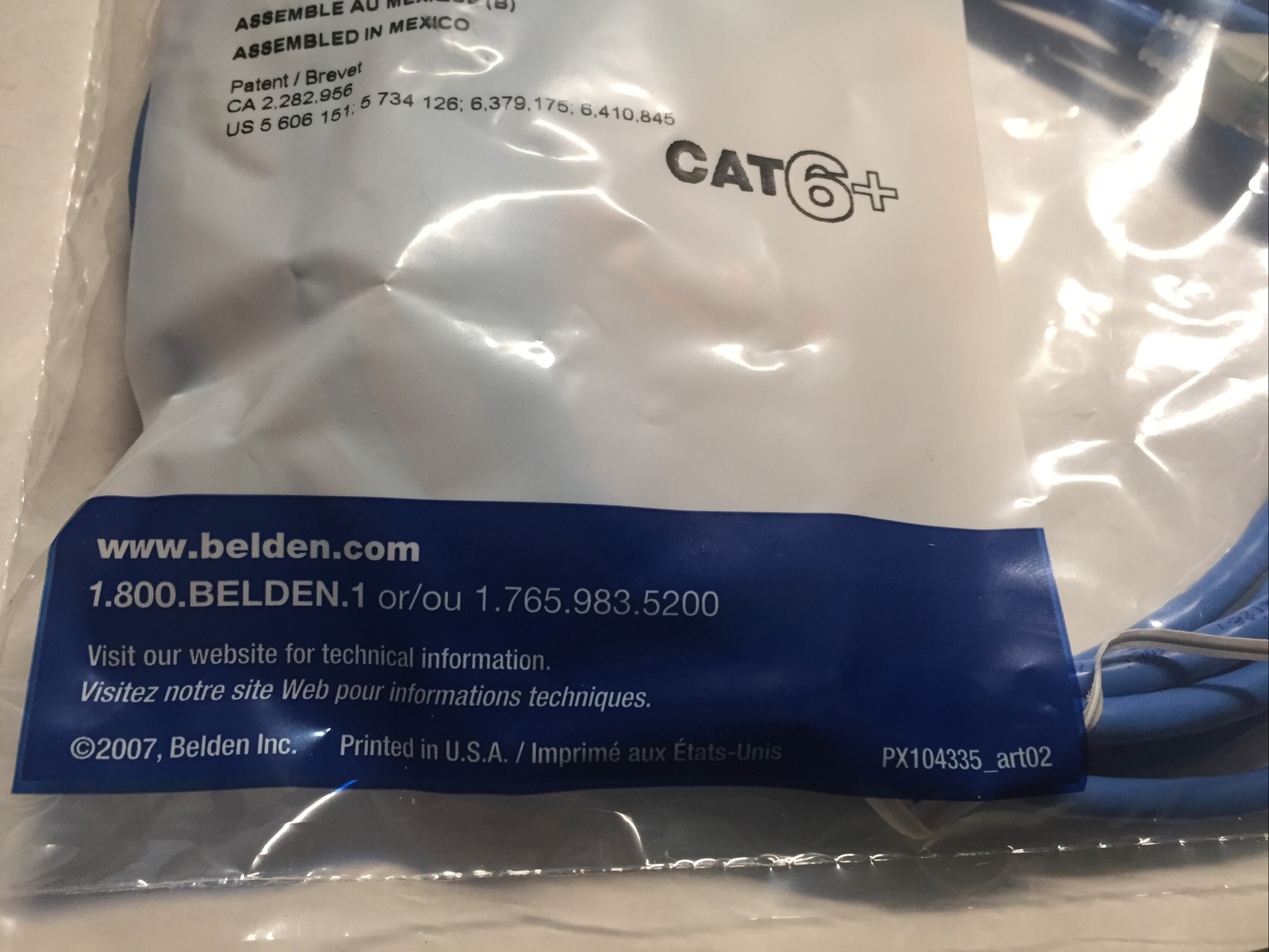New BELDEN CAT6+ BONDED PAIRS PATCHCORD CABLE 10′ FEET BLUE C601116010 Lot of 10