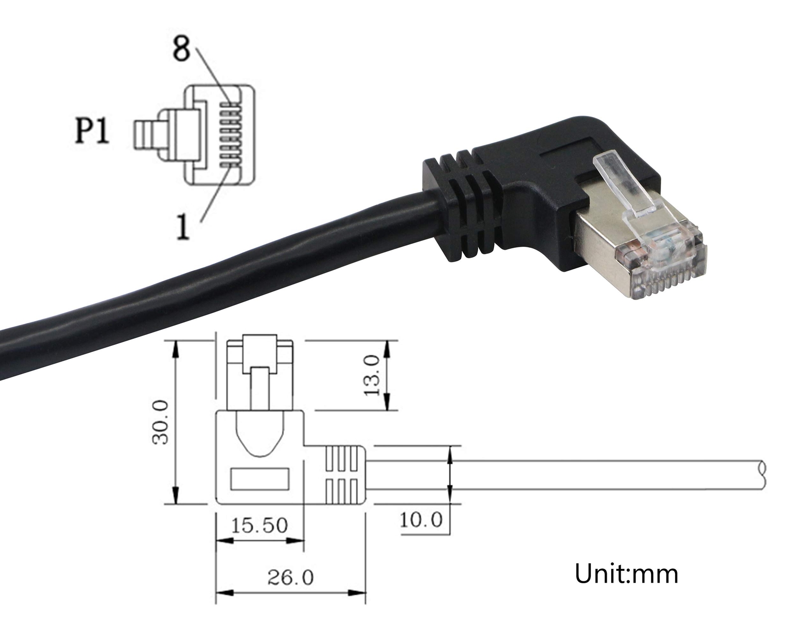 Rj45 Ethernet Adapter Cable 90 Angle Right Male To Famale Ethernet Switch Adapte
