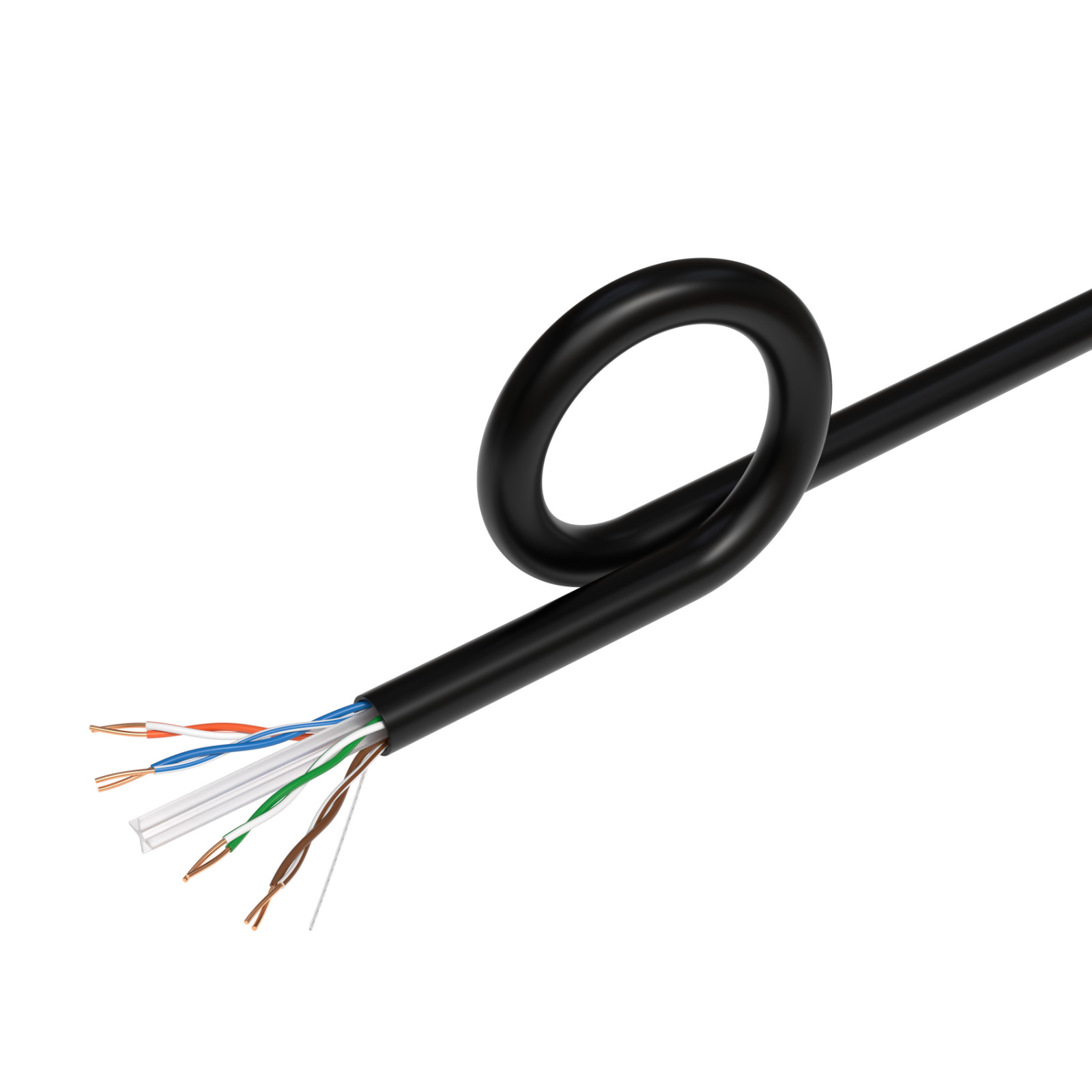 Cat5e OUTDOOR 500ft, 1000ft Cable Waterproof Ethernet Solid Direct Burial Cable