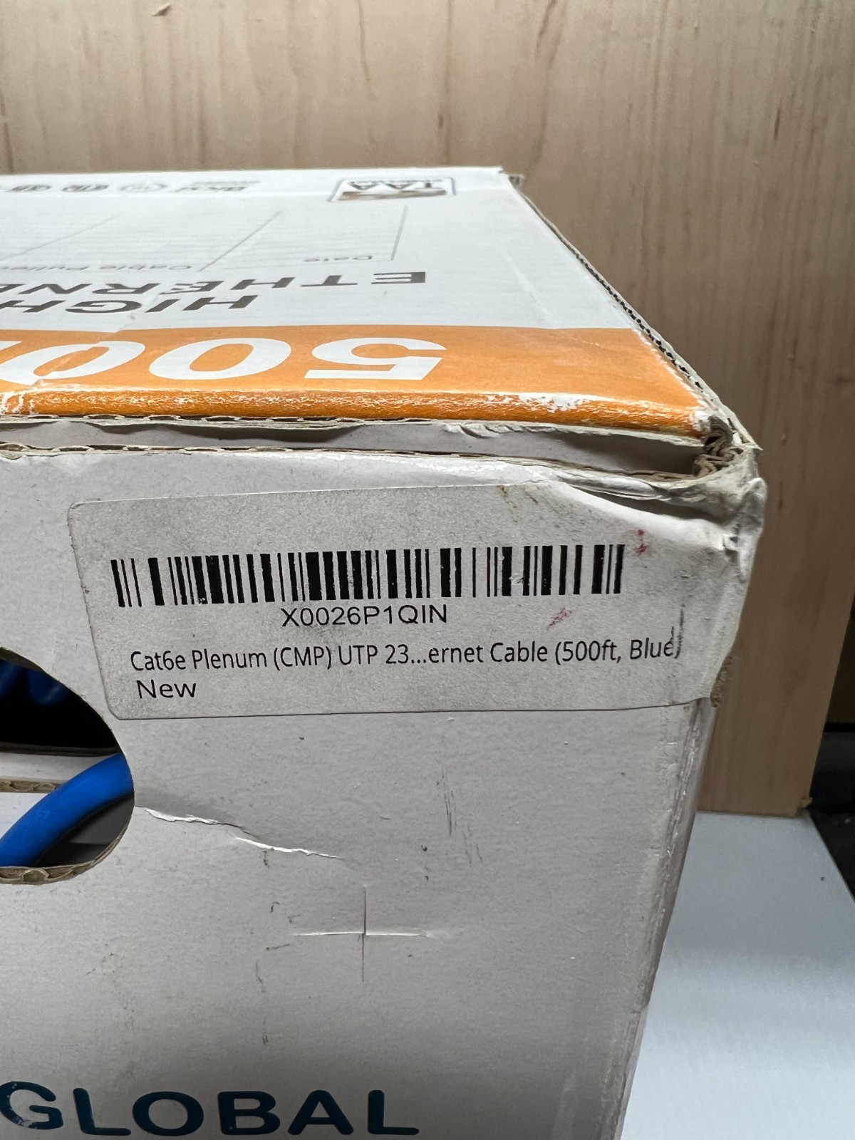 Digilink CAT 6E Plenum UTP, 23AWG x 4P, 600MHz CMP, 500FT – Blue