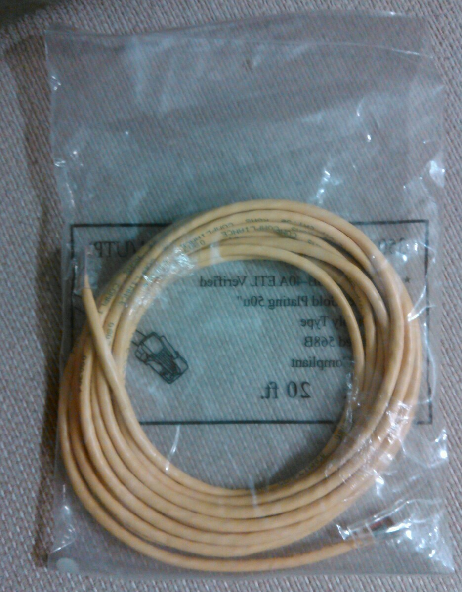 Lot of 8: Cat 5E Patch Cord 20 Feet Long 350 MHz (UTP) 100% Copper Wire Stranded