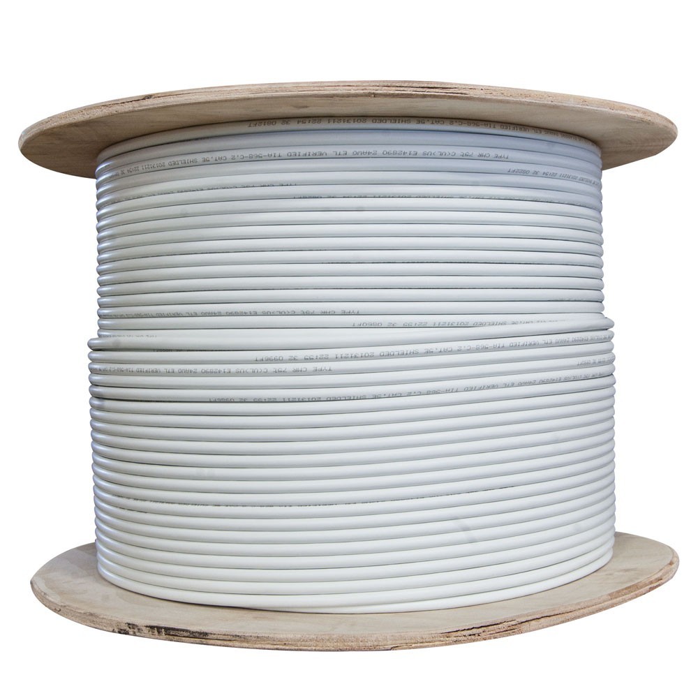 Cat5e Plenum Solid Bare Copper 1000FT 350MHZ 24AWG In White