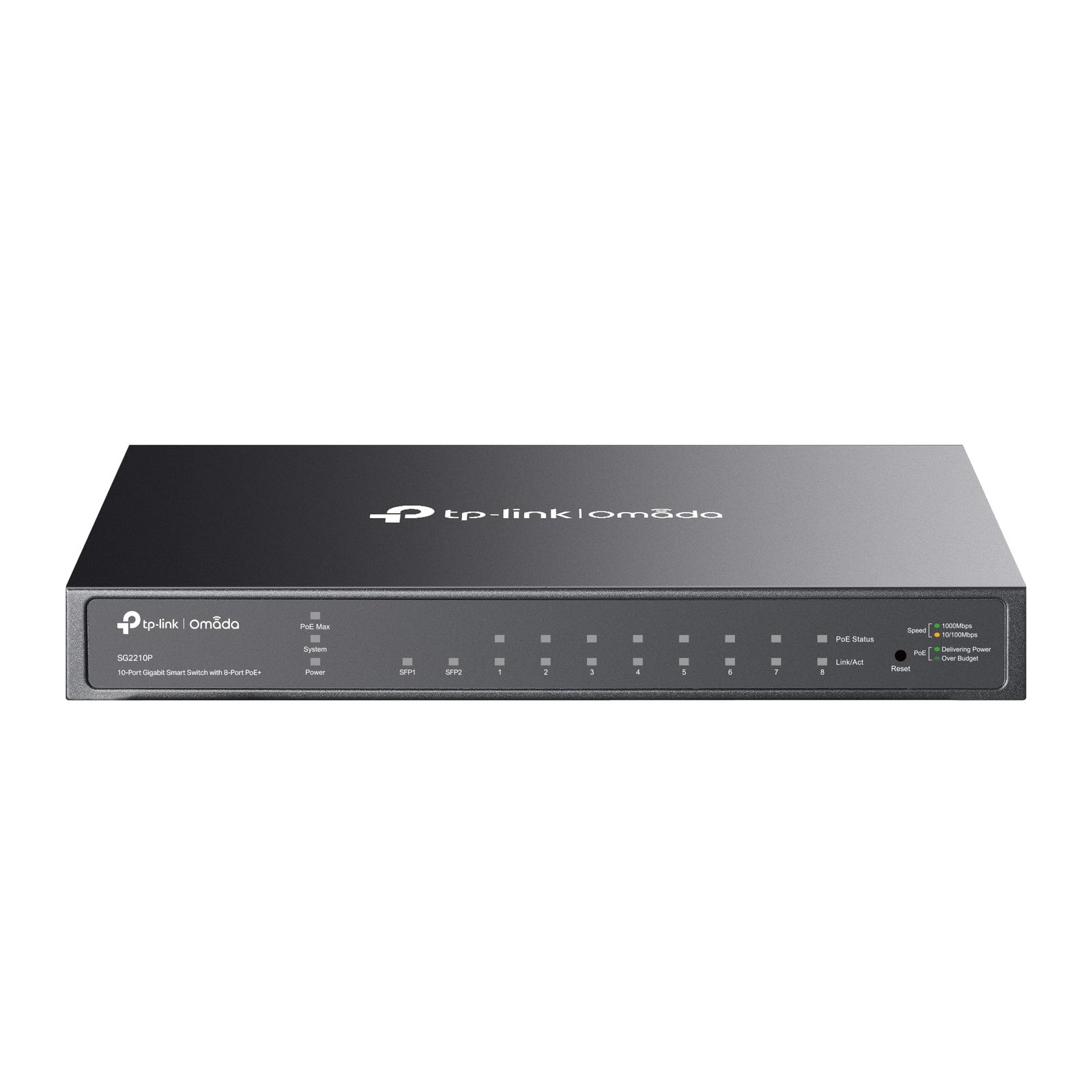 TP-Link 8-Port Gigabit Ethernet Smart PoE Switch with 2-SFP Slots PoE, Black