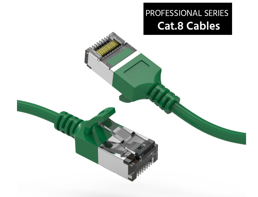 Slim Cat.8 U/FTP Shield Ethernet Network Cable 1ft, 2ft, 3ft, 5ft, 7ft 10ft lot