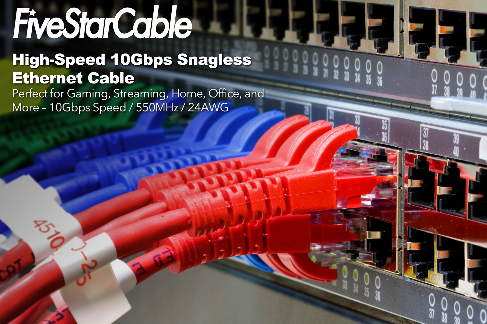CAT6 Ethernet Patch Cord Cable High Speed Network Cat 6 RJ45 550 MHz UTP Gaming