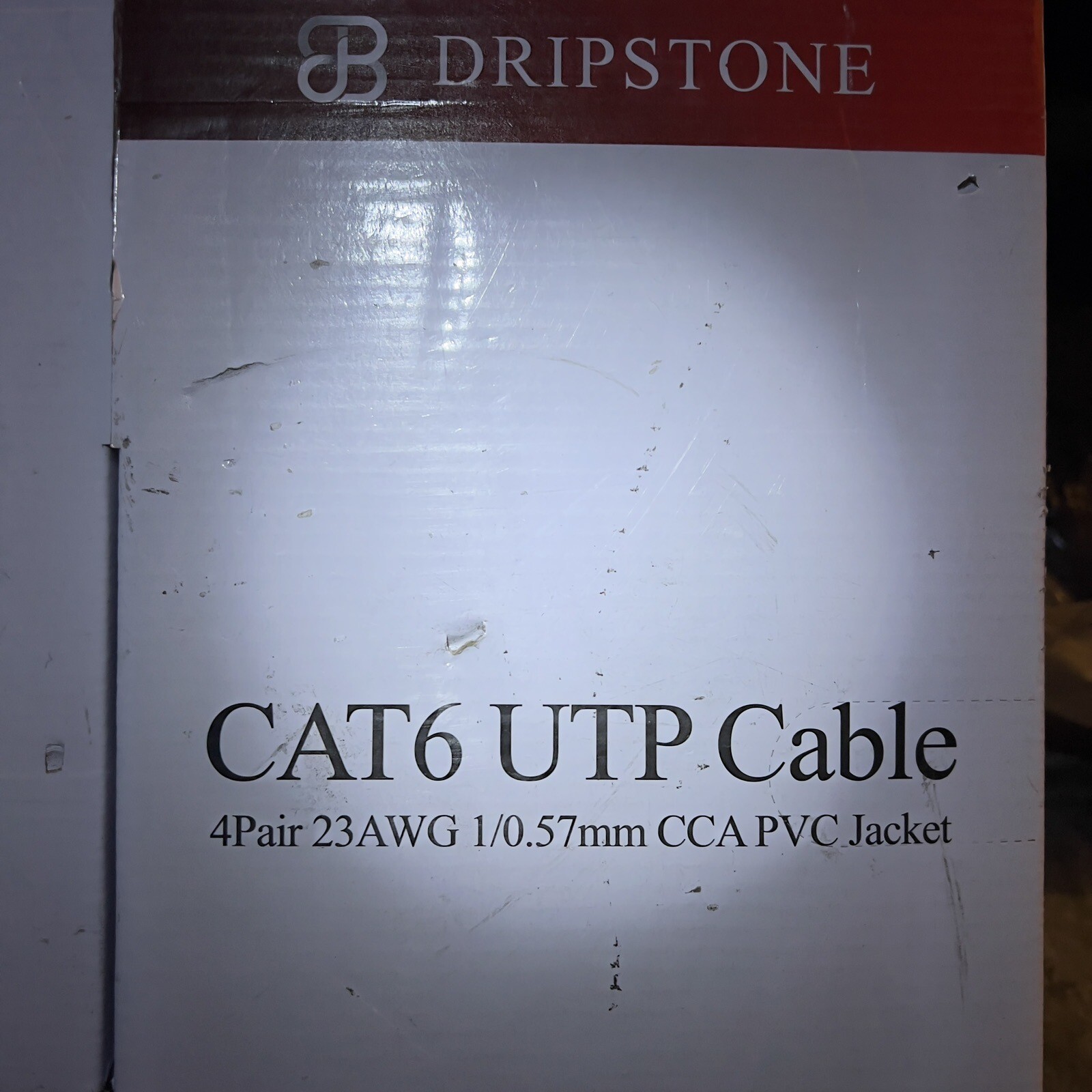 1000′ Dripstone CAT6 UTP CABLE, 4 pair 23 AWG 1/0.57 mm CCA PVC. Grey Color.