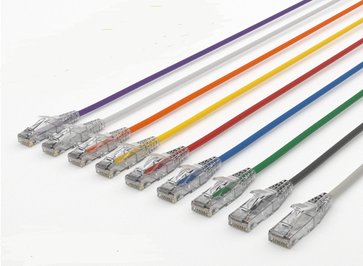 Slim Cat 6a 10G UTP Patch Cable 28 AWG 1ft 2ft 3ft 5ft 7ft 10ft lot size 1 & 5