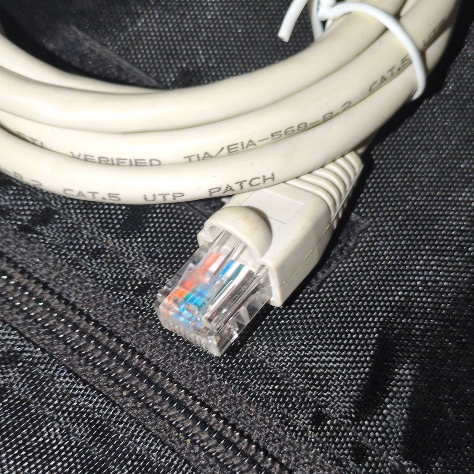 Gray Cat5e UTP Ethernet Patch Cable RJ-45 Male to Male Round