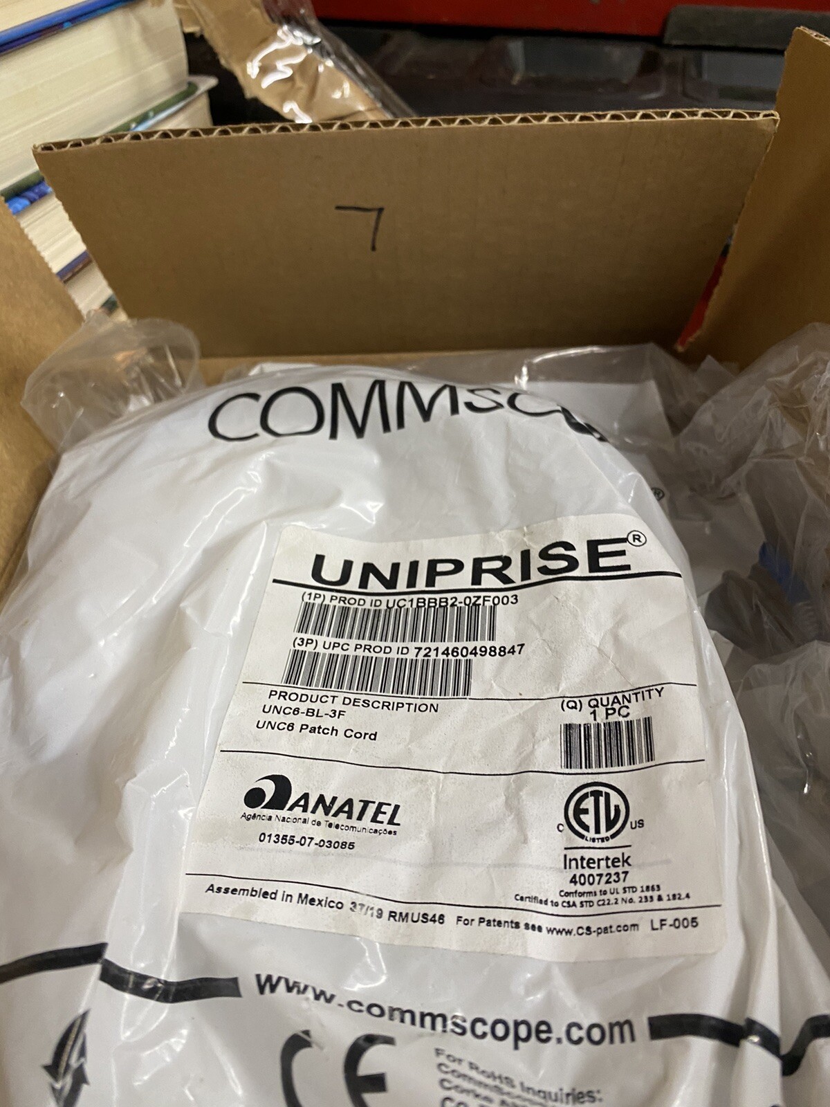 Commscope UNC6-BL-3F 3 Feet Patch Cable cat6 Blue