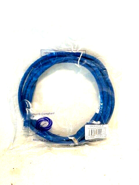 7 Ft. CAT6e/CAT6 Ethernet LAN Network RJ45 Patch Cable Blue – FAST SHIPPING