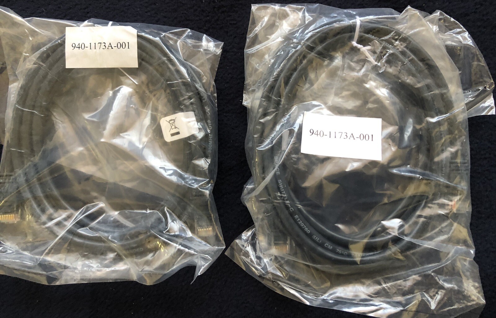 X2 Each = APC 940-1173A-001 Cable Cat 5E Snagless 7′ RJ45 BLK ROHS