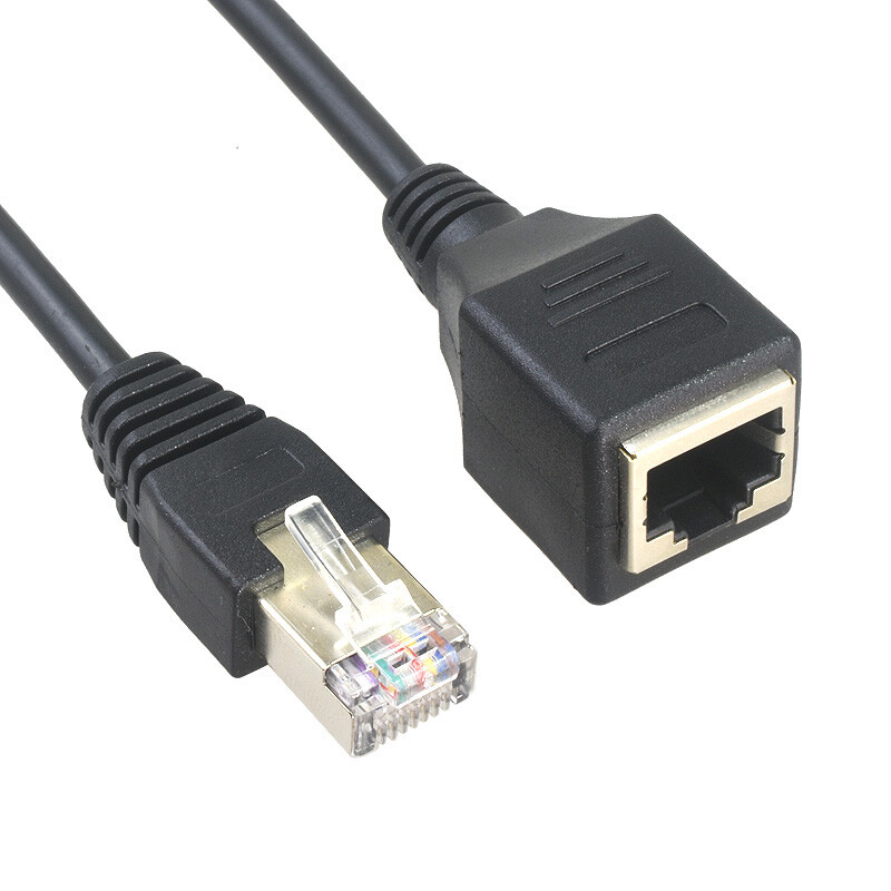 RJ45 Ethernet Extension Cable Male to Female Network Lead Cat5 With Panel Mount