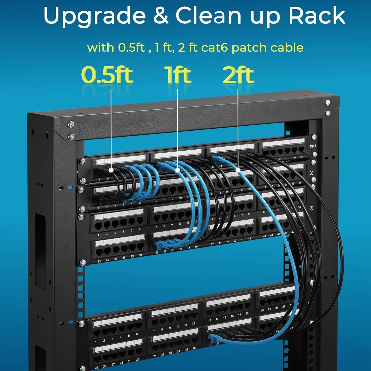 24 Pack Cat 6 Patch Cables 1ft for Network Communication High Speed 10G