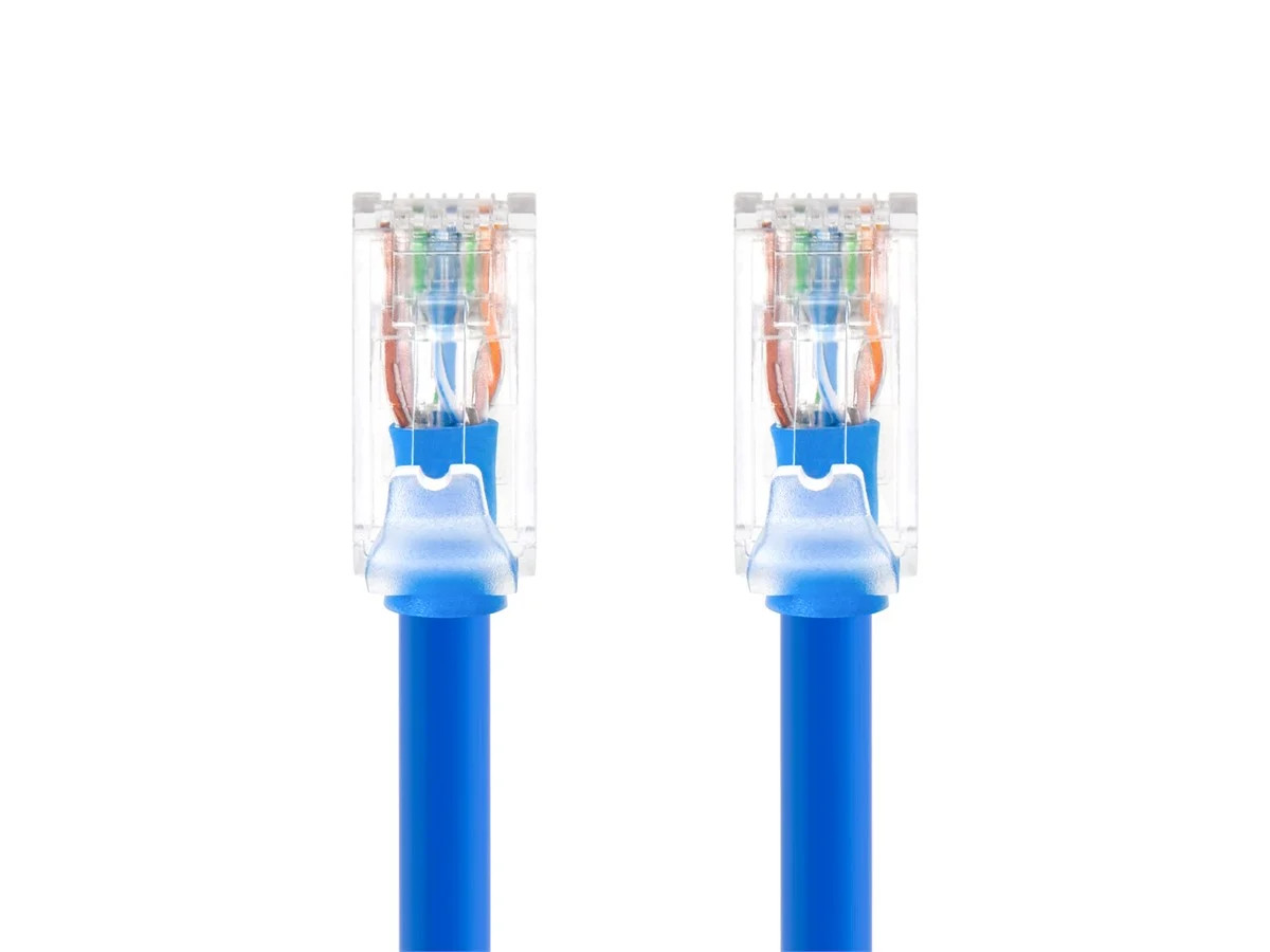 Monoprice Cat6A Component Level Patch Cable 3 Feet Blue UTP 24AWG 500MHz RJ45