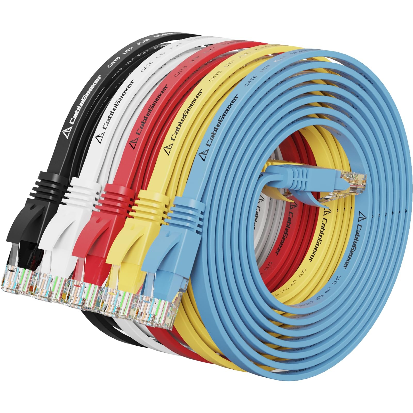 Cat 6 Ethernet Cable 5 ft (5 Pack) (at a Cat5e Price but Higher Bandwidth) Ca…