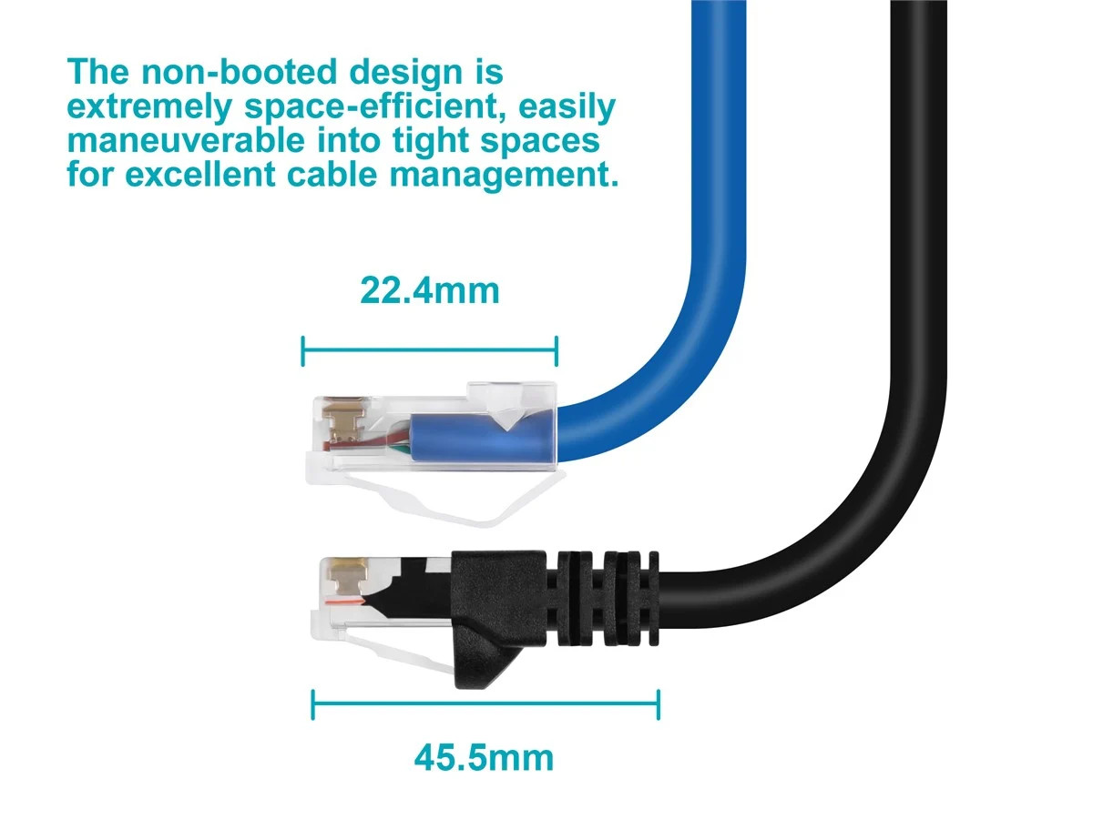 Monoprice Cat6A Patch Cable 3 Feet Blue 26AWG 10G RJ45 Non-booted Ethernet Cable