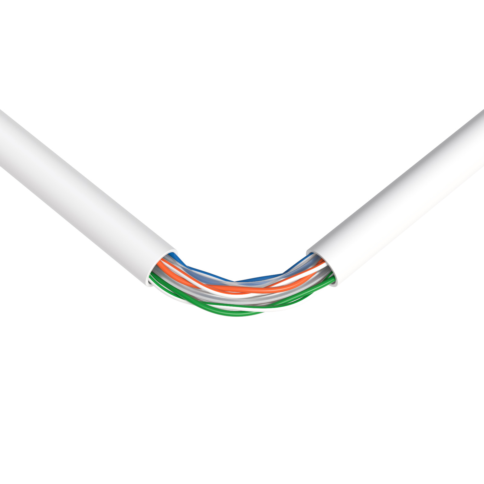 500FT CAT6 Riser Ethernet Cable 23AWG 550MHz CMR Solid Bare Copper Wire White