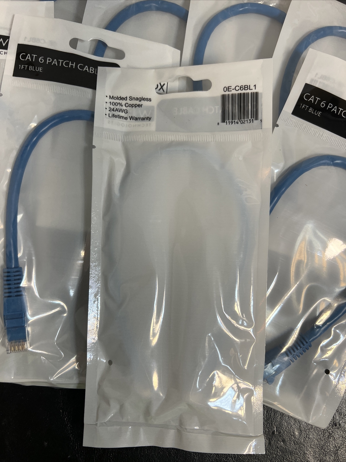 Lot of 10 CAT 6 Patch Cable 1 Foot 0E-C6BL1