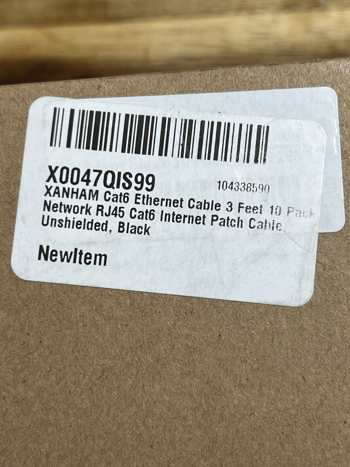Cat6 Ethernet Cable 3 Feet 10 Pack Network RJ45 Internet Patch Cord Black