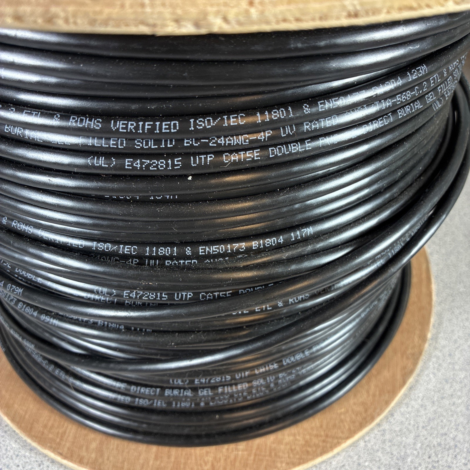 Outdoor Direct Burial dry Gel Tape cat5 cat5e BC-24AWG-4P Spool PROCAT5GELX Wire