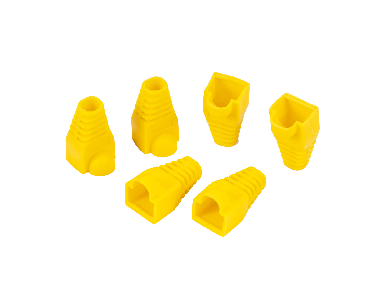 RJ45 Strain Relief Boot Yellow Cat5e/Cat6 End Cap Ethernet Cable Plug Cover LOT
