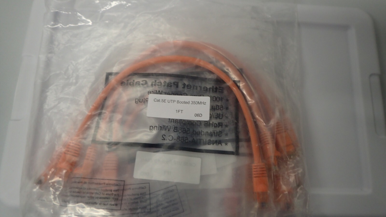 Kenuco Cat. 5E UTP Booted 350mhz Ethernet Cables 1ft (10-pack)