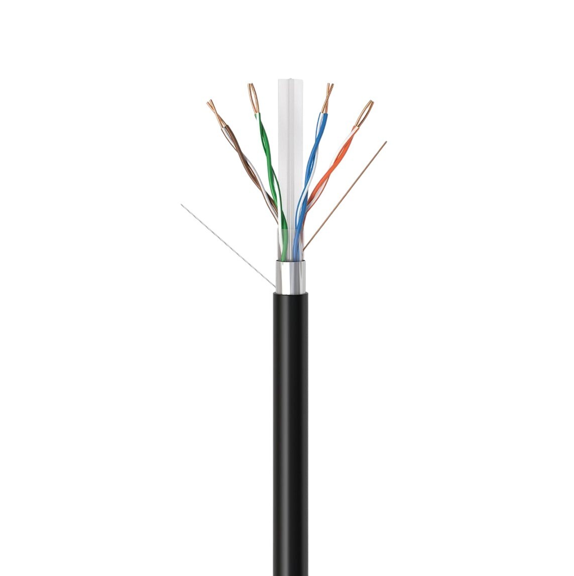 500FT – CAT6 FTP Outdoor Ethernet Cable 23AWG UV Rated Direct Burial Solid Wire