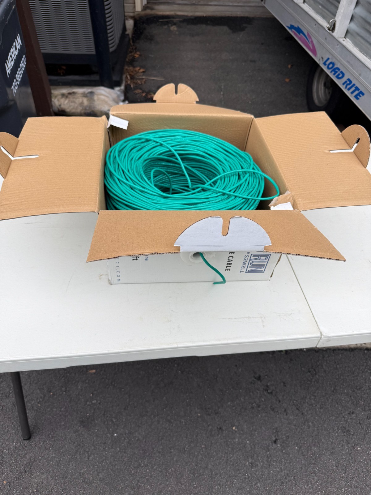 Sewell SolidRun Cat5e Bulk Cable 1000ft UTP 24 AWG Green Network Wire Open Box C