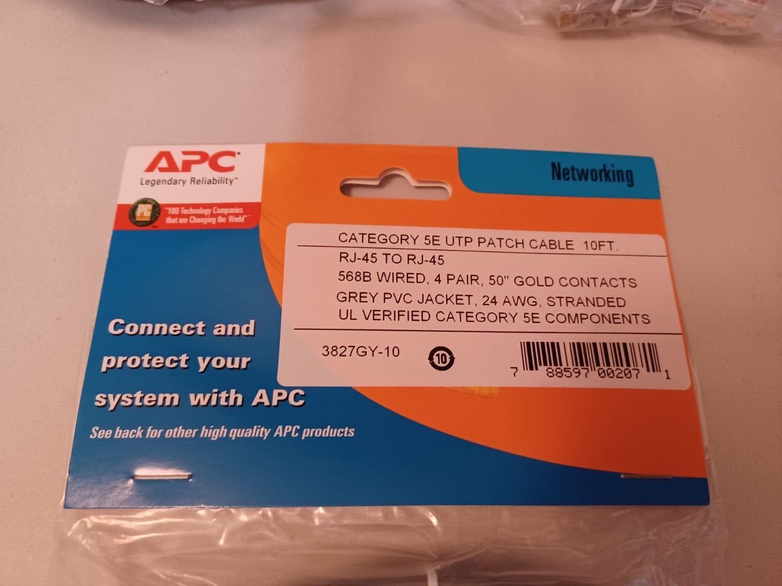 Lot of 10 APC 10FT CAT5e RJ45 Ethernet LAN Network Patch Cable UTP 24AWG Gray