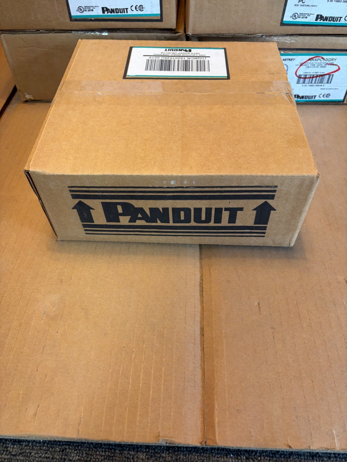 Lot of 5 10PC Panduit NetKey NK6PC10BUY GRY Cat 6 UTP RJ45 10′ Green Patch Cords