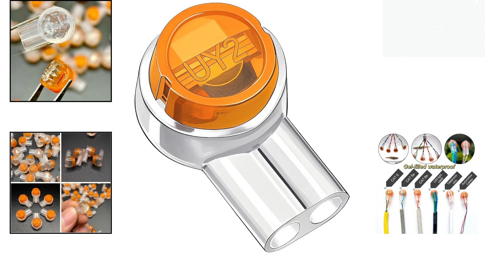 50PCS Gel-Filled IDC Connectors – Moisture-Proof, Fast Splice for CAT5/6/7