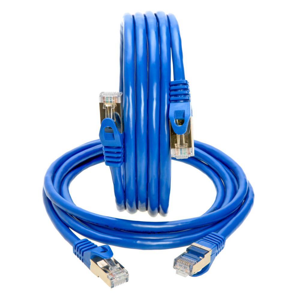 Cat7 S/FTP Ethernet Patch Cord Copper LAN Network Wire 50FT-200FT Multi LOT
