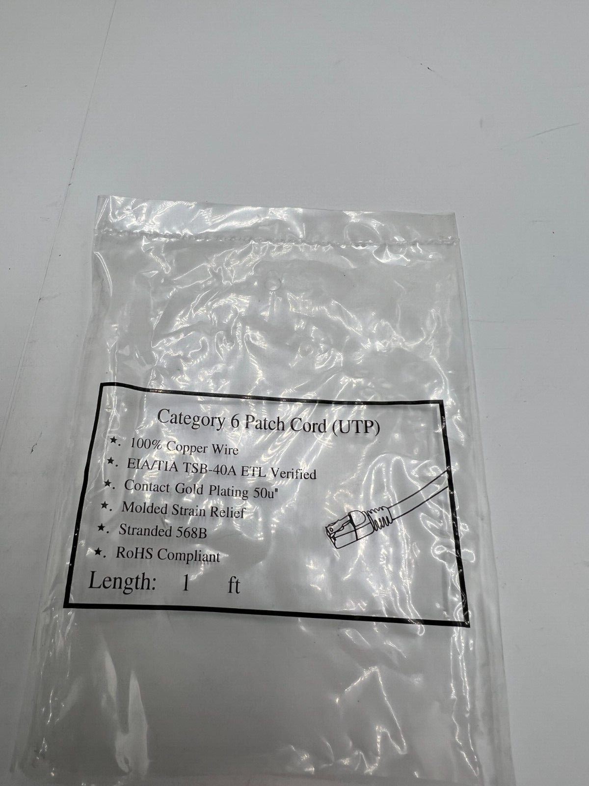 Qty 3 Category 6 CAT6 Patch Cords UTP EIA/TIA TSB-40A ETL Verified 1ft
