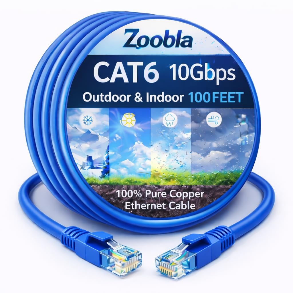Cat6 UTP 100% Pure Copper Patch Cord, 0.5-150 FEET Ethernet LAN Cable, 100 FEET
