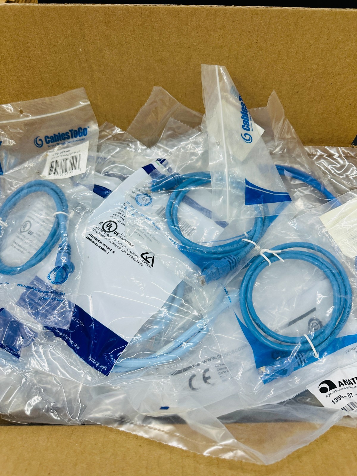 Lot of 25 🔥 ✅ CAT6 Ethernet Patch Cord 3FT, RJ-45 LAN Network Cable Blue