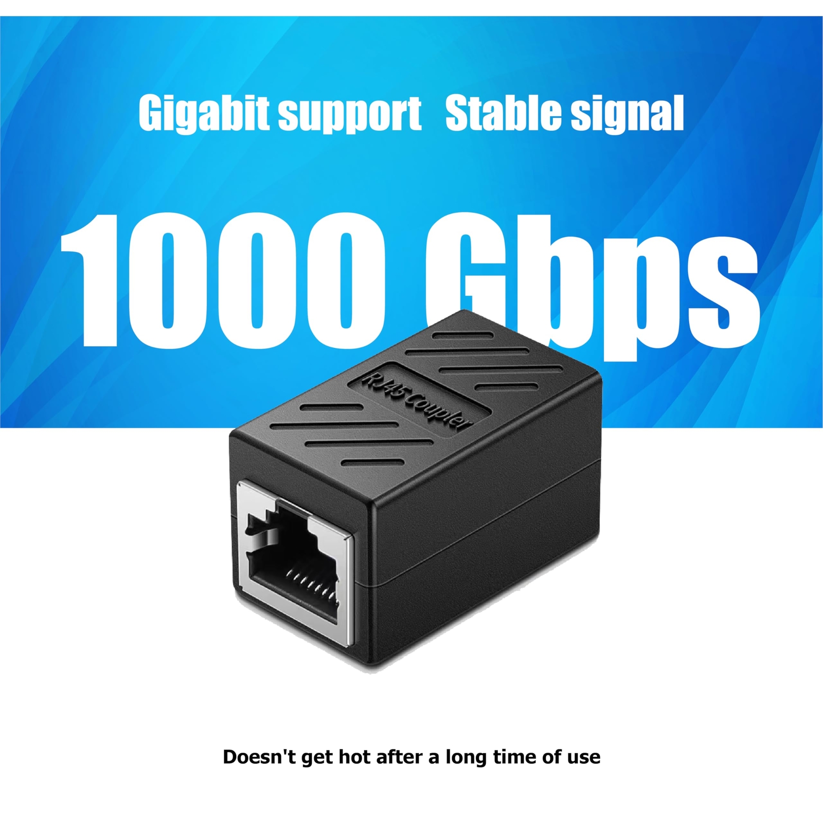 6-Pack Black RJ45 Ethernet Coupler Female to Female Inline Extender for Cat8/7